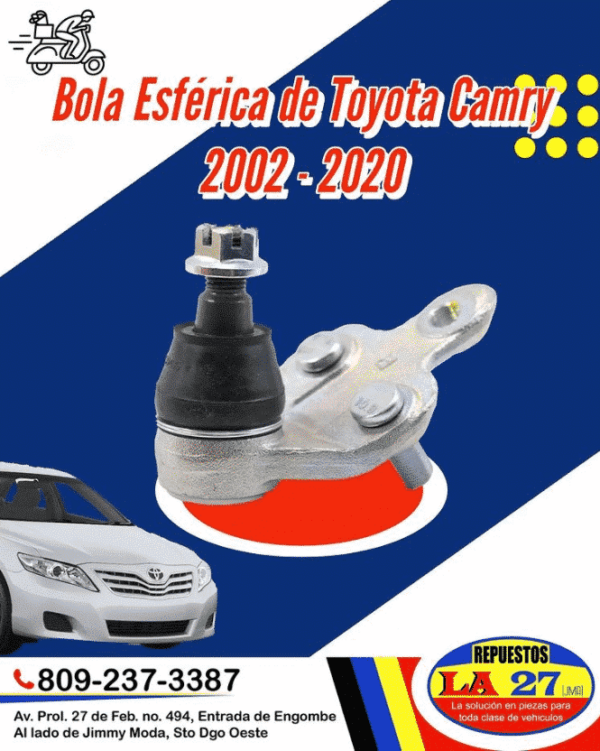 Bola Esférica o Rotula, Toyota Camry, 2002-2020 | JMA Repuestos La 27