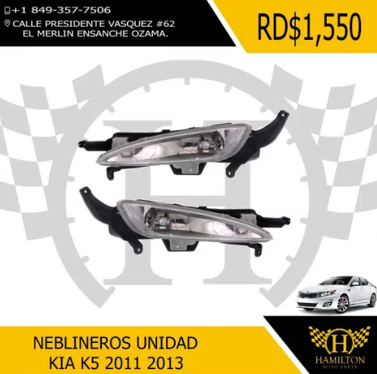 Halogenos para Neblina, Kia K5 2011-2013 Halogenos para Neblina, Kia K5 2011-2013