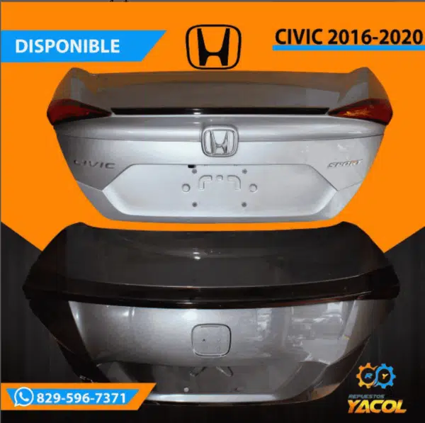 Compuerta de Baul Honda Civic 2016-2020 | Repuestos Yacol