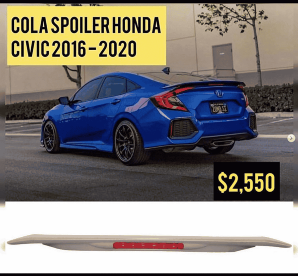 Cola Spoiler Honda Civic 2016-2020 | ARO.do
