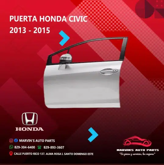 Puerta Izquierda de Honda Civic 2013-2015 5 Puerta Izquierda de Honda Civic 2013-2015 | Marvin Auto Parts