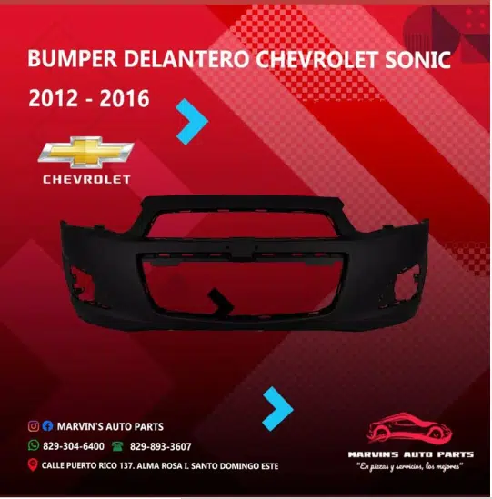 Bumper Delantero Chevrolet Sonic 2012-2016 3 Bumper Delantero Chevrolet Sonic 2012-2016 | Marvin Auto Parts