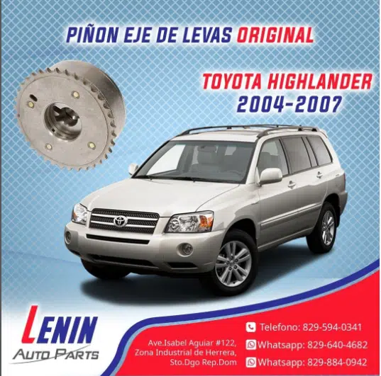 Piñón De Eje de levas Toyota HIGHLANDER 2004-2007 3 Piñón De Eje de levas Toyota HIGHLANDER 2004-2007 | Lenin Auto Parts