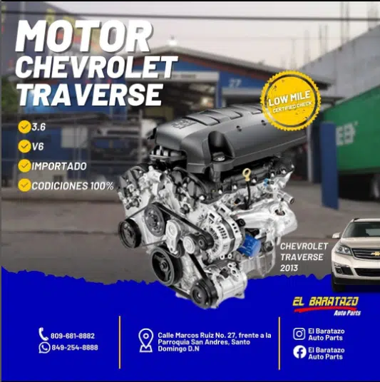 Motor Completo Chevrolet Traverse 2013 | Baratazo Auto Parts