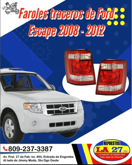 Faroles traseros de Ford Escape 2008 - 2012 | JMA Repuestos La 27