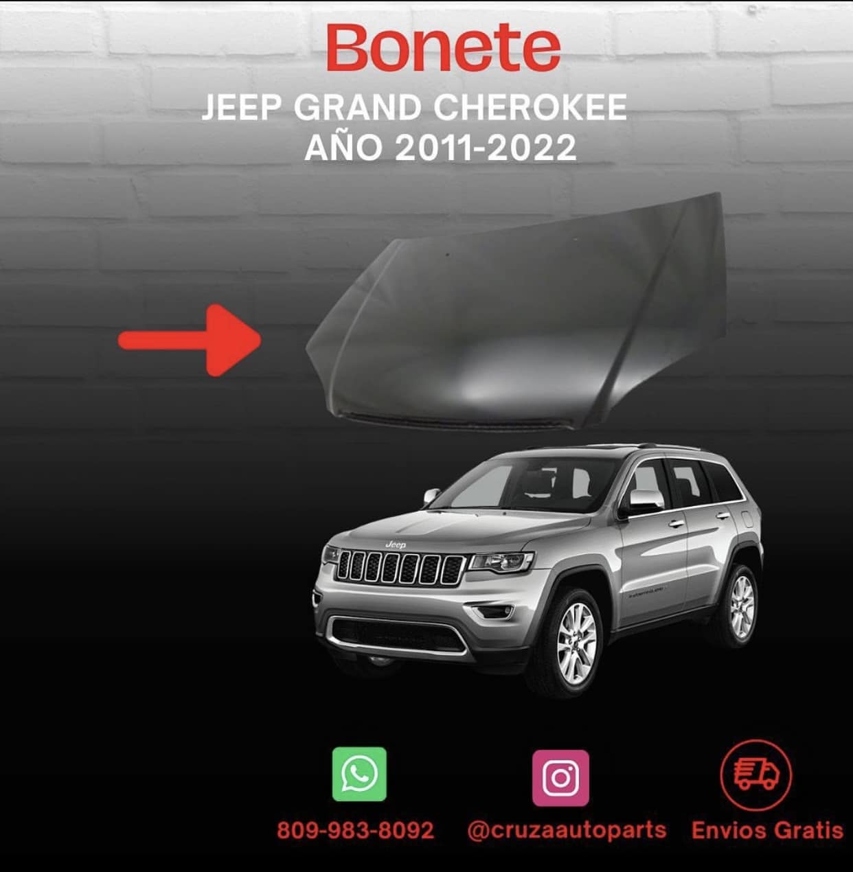 thumbnail image 2 of For Jeep Grand Cherokee 11-16 4PC/Set Stainless Steel 2 of 12