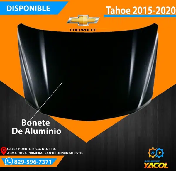 Bonete Aluminio Chevrolet Tahoe 2015-2020 8 Bonete Aluminio Chevrolet Tahoe 2015-2020 | Hamilton Auto Parts