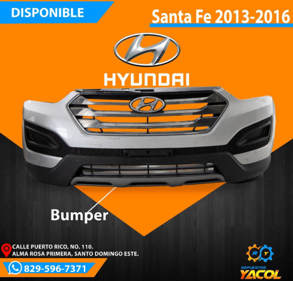 Bumper Delantero Hyundai Santa Fe 2013-2016 | Repuestos Yacol