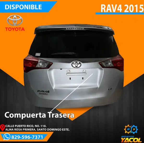 Compuerta Trasera Toyota Rav4 2016-2018 | JDF Auto Parts