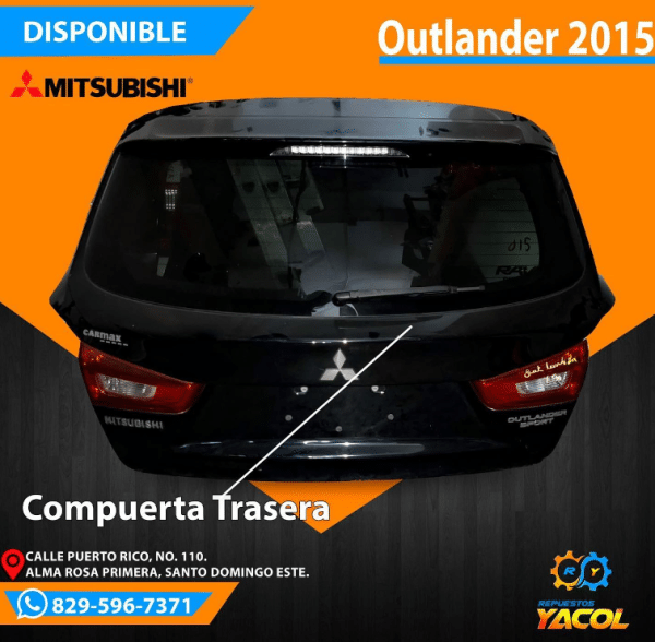 Compuerta Trasera Mitsubishi Outlander 2015 | Repuestos Yacol