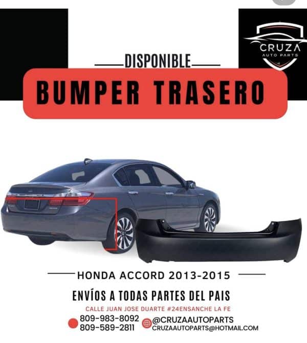 Bumper trasero Honda Accord 2013-2015 | Cruza Auto Parts