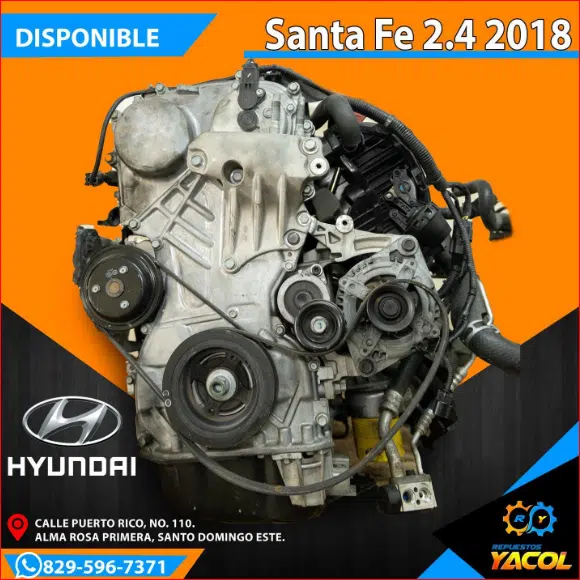 Motor Completo Hyundai Santa Fe 2.4 2018-2023 | Repuestos Yacol