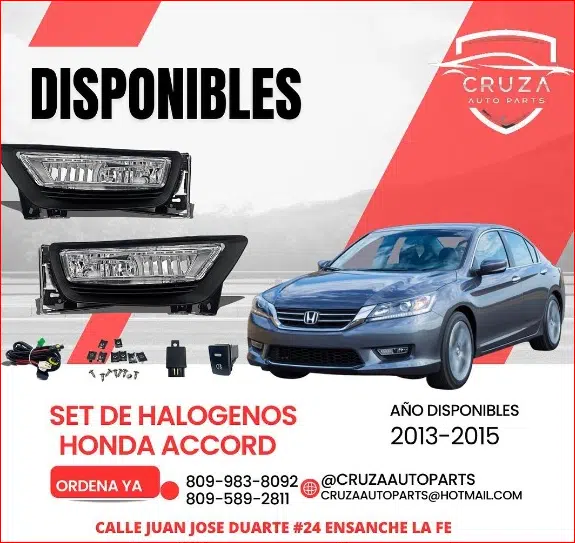 Set Halógenos Honda Accord 2013-2015 1 Set Halógenos Honda Accord 2013-2015 | Cruza Auto Parts