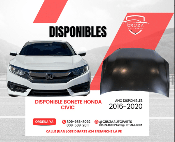 Bonete De Honda Civic 2016-2020 | Cruza Auto Parts